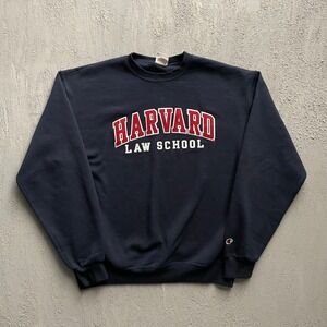 Harvard Law School Sweatshirt Men Large Blue 2000s champion